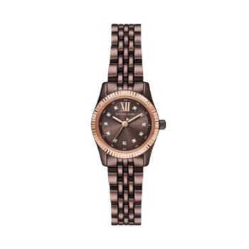 Lexington Analog Quartz Watch for Women, 26 mm Case Diameter, Rose Gold/Brown MK4844