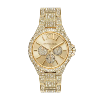 Michael Kors Camille MK6958 Women's Gold Stainless Steel Watch - 42mm Quartz Analog Timepiece with Crystal Accents
