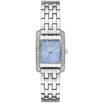 Michael Kors Emery Silver-Tone Stainless Steel Women’s Watch with Light Blue Dial (Model: MKO1169)