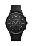 Emporio Armani Renato XLarge Men's Watch AR2461 - Black Dial, Genuine Leather Strap, 47mm