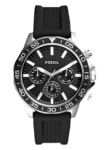 Bannom BQ2494 Men's Chronograph Watch - Black Silicone Strap & Dial | Quartz Sport Wristwatch with Stopwatch & Date Display