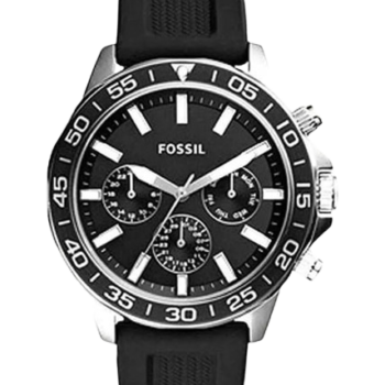 Bannom BQ2494 Men's Chronograph Watch - Black Silicone Strap & Dial | Quartz Sport Wristwatch with Stopwatch & Date Display
