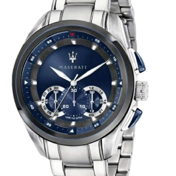 Maserati Traguardo R8873612039 Men's Chronograph Stainless Steel Watch - 45mm Blue Dial Sport Style