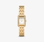 Michael Kors Monroe MKO1034 Women's Quartz Watch - White Dial Gold Stainless Steel Bracelet with Pave Crystals
