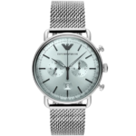 Emporio Armani Aviator AR11288 Men's Watch - Silver Dial Stainless Steel Elegant Pilot Style Fashion Watch