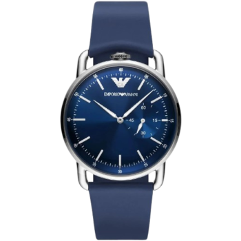 Emporio Armani Aviator AR11335 Men's Watch - Blue Dial Genuine Leather Strap Elegant Pilot Style Watch