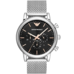 Emporio Armani AR11429 - Men's Luigi Black Dial Stainless Steel Watch