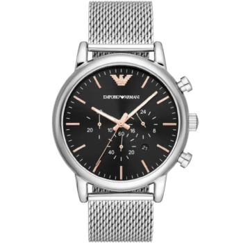 Emporio Armani AR11429 - Men's Luigi Black Dial Stainless Steel Watch