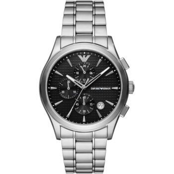 Emporio Armani AR11602 - Men's Paolo Black Dial Stainless Steel Watch