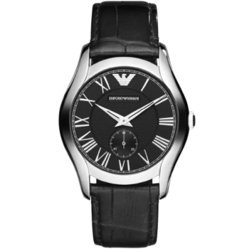 Emporio Armani AR1708 Valente Uni Men’s Watch – Black Dial, Genuine Leather Strap, 38mm Quartz
