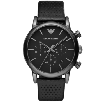 Emporio Armani AR1737 Luigi Men’s Watch – Black Dial, Genuine Leather Strap, 41mm Quartz Analog, 50M Water Resistant