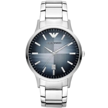 Emporio Armani Renato Large Men's Watch AR2472 - Blue Dial, Silver Stainless Steel, 43mm