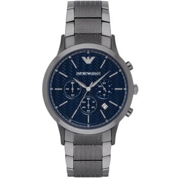 Emporio Armani Renato Large Men's Watch AR2505 - Blue Dial, Stainless Steel Bracelet, 43mm