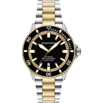 Emporio Armani Sea Explorer Men's Automatic Watch - Two-Tone Stainless Steel | 200M Water Resistant | Model AR60089
