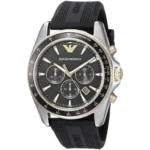 Emporio Armani AR80003 Sigma XLarge Men's Watch - Black Dial, Silicone Strap, 44mm Quartz