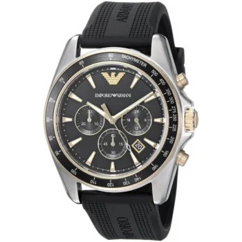 Emporio Armani AR80003 Sigma XLarge Men's Watch - Black Dial, Silicone Strap, 44mm Quartz