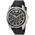 Emporio Armani AR80003 Sigma XLarge Men's Watch - Black Dial, Silicone Strap, 44mm Quartz