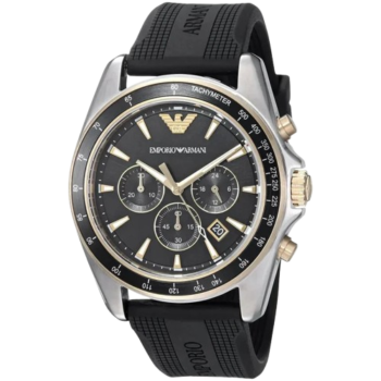 Emporio Armani AR80003 Sigma XLarge Men's Watch - Black Dial, Silicone Strap, 44mm Quartz