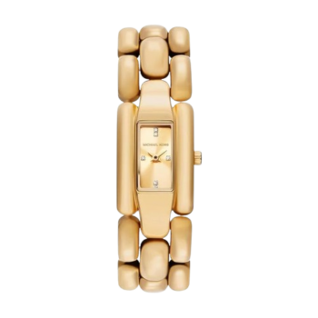 Michael Kors Hally MK4921 Women’s Gold Rectangular Dress Watch – Stainless Steel Quartz Minimalist Luxury Timepiece