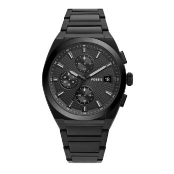 Fossil Everett Men's Chronograph Watch - Black Stainless Steel with Black Dial | 42mm Bold Design | FS5797