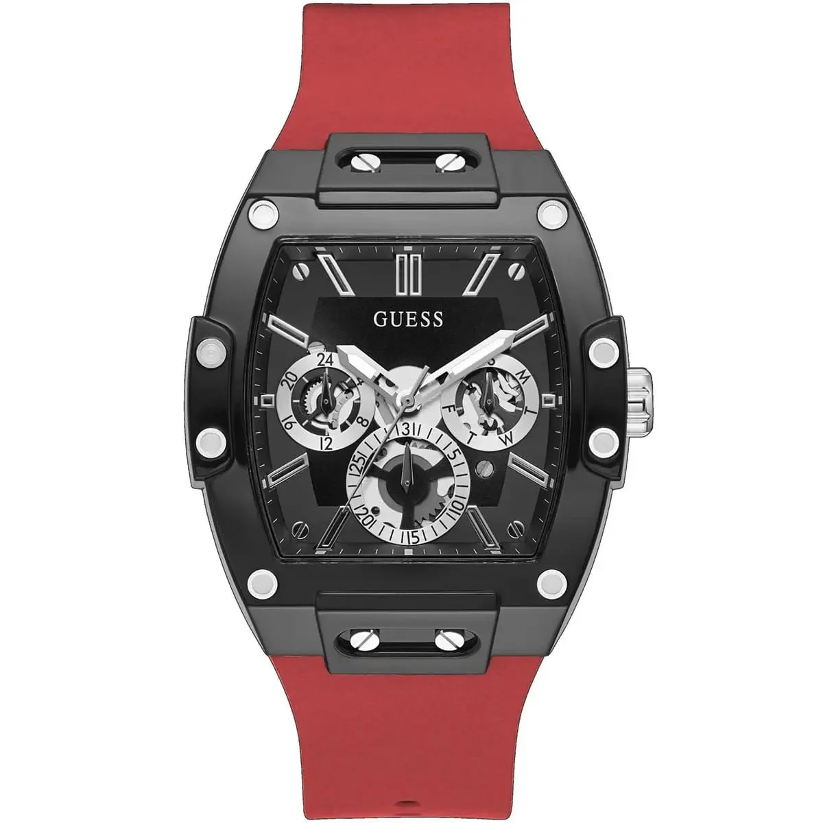 gw0203g4-guess-square-watch-men-black-dial-rubber-red-strap-quartz-battery-analog-phoenix