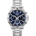 Hugo Boss Men's Watch - Model 1514069 | Elegant Silver Stainless Steel with Blue Dial