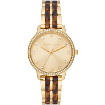 Michael Kors MK4395 Women’s Watch – Elegant Gold Dial Stainless Steel Watch (Melissa Collection)