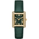 Michael Kors Emery MK4697 Women's Watch - Black Square Dial, Green Genuine Leather Strap, 27mm, Quartz Movement, 50M Water Resistant