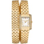 Michael Kors Emery MK4833 Women’s Watch - Gold Stainless Steel Strap & White Dial | 22mm Square Elegant Quartz Watch
