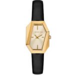 Michael Kors Women’s Watch MK4880 - Suri Round Design with Black Genuine Leather Strap