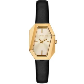 Michael Kors Women’s Watch MK4880 – Suri Round Design with Black Genuine Leather Strap