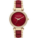 Michael Kors Parker MK6427 Women's Watch - Red Dial, Red & Gold Stainless Steel Bracelet, 39mm, Quartz Movement, 100M Water Resistant