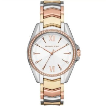 Michael Kors MK6686 Whitney Women’s Watch – Tri-Tone Stainless Steel Analog Watch for Women, White Dial, Quartz Movement, 50M Water Resistant