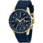 Maserati'sfida Men Quartz Chronograph Watch - Blue Dial, Silicone Strap, 44mm - R8871640004