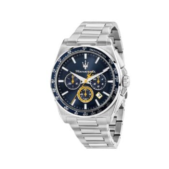 Maserati R8873652001 Velocita Watch - Blue Dial, Silver Stainless Steel Strap, 100M Water Resistant (43mm)