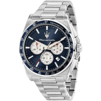 Maserati R8873652005 Velocita Watch - Blue Dial, Silver Stainless Steel Strap, 100M Water Resistant (43mm)
