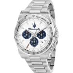 Maserati R8873652007 Velocita Watch - White Dial, Silver Stainless Steel Bracelet, 100M Water Resistant (43mm)