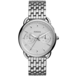 Original Fossil Tailor ES3712 Women's Watch - Silver Stainless Steel Bracelet & White Dial | 35mm Quartz Elegant Timepiece