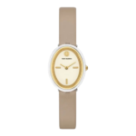 Tory Burch TBW6031 The Oval Ladies Cream Dial Grey Leather Strap