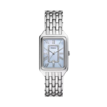 Original Fossil Women's Raquel Quartz Stainless Steel Watch - Silver, Mother-of-Pearl Dial, Model ES5306