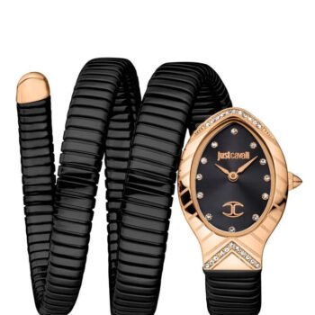Original Just Cavalli Classico Lungo Women's Watch JC1L248M0085 - Black Dial, Stainless Steel Bracelet, Elegant Quartz Fashion Watch