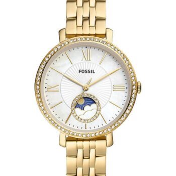 Original Women's Stainless Steel Analog Watch ES5167 - Elegant Gold Strap with White Dial, Quartz Movement & 30M Water Resistance