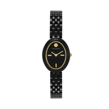 Tory Burch The Oval Black Analogue Ladies Watch – TBW6035