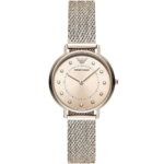 Original Emporio Armani Kappa AR11129 Women's Watch - Pink Dial Stainless Steel Elegant Slim Fashion Watch