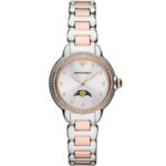 Original Emporio Armani AR11567 Women's Watch - Mia Collection Two-Tone Stainless Steel (Silver & Rose Gold) 32mm Elegant Design