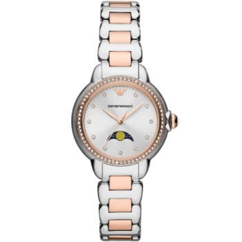 Original Emporio Armani AR11567 Women's Watch - Mia Collection Two-Tone Stainless Steel (Silver & Rose Gold) 32mm Elegant Design