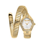 Original Just Cavalli Ornato Snake Women's Watch - Gold Case & Bracelet with Silver Dial (JC1L303M0025)