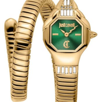 Original Just Cavalli Brillante Women's Watch JC1L326M0035 - Green Dial, Gold Stainless Steel Strap, Luxury Fashion Watch