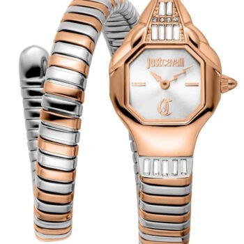 Original Just Cavalli Brillante Women's Watch JC1L326M0065 - Silver Dial, Two-Tone Stainless Steel Bracelet, Elegant Fashion Watch