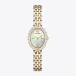 Tory Burch Oval Watch Gold & Silver-Tone Stainless Steel – TBW6037
